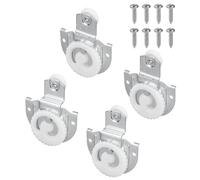 4pcs Sliding Closet Door Roller Kit, Flexible Sliding Wardrobe Door Hardware Set with Screws Smooth & Quiet Shower Sliding Door Wheels Runner Replacement for Sliding Closet Bedroom Wardrobe