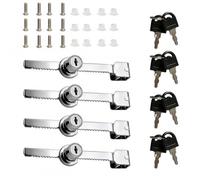 4PCS Sliding Glass Door Lock Sliding Door Lock Serrated for Display Cabinets (Single Key)