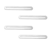 4Pcs Sliver Slotted Brace,Flat Straight Brace Brackets,Adjustable Corner Code,Stainless Steel Flat Slotted Brace Brackets-Single Slot 19*155mm