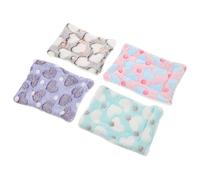 4pcs Small Animal Sleep Mat Set for Hamsters and Rabbits - Thickened Warm Pet Cushion Pads 15x20cm with Green, Purple, Pink, and Brown Covers, Winter Bedding for Cage and Nest