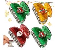 4pcs Small Christmas Hair Claw Clips Acrylic Decorative Styling | Mini Festive Design, for Birthday and Daily Life Use, Creative Look, Suitable for Daughter and Wife