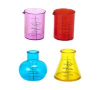 4Pcs Small Clear ABS Measuring Cup Graduated Measuring Beakers for Kitchen Cooking School Lab and Science Experiments Home Kitchen