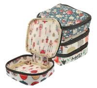 4pcs Small Cosmetic Bag with Zipper, Period Pouch for Travel and Students | Cotton Cloth Coated, Compact Square Design, 13x13x3.5cm, Stores Sanitary Pads, USB Drives or Toiletries