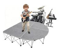 4pcs Small Folding Stage Platform, Collapsible Portable 2x2m Wide Performances Stages Stand Modular System, Easy to Carry Assemble(H80CM/31.5IN)