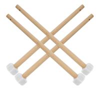 4pcs Small Gong Percussion Mallets Wooden Musical Instrument Accessories | Cotton Linen Wrapped Handles, Finely Made Finish, Bright Sound, Improved Playing Technique for Percussion Use Random Color