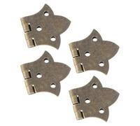 4pcs Small Jewellery Box Hinges Vintage Metal Brown for DIY Crafts | Antique Surface Treatment, Smooth Silent Closing, Stable Support, Simple Installation, Suitable for Keepsake Boxes