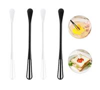 4Pcs Small Kitchen Wire Whisk Non Stick Hand Tiny Balloon Wire Whisk Egg Stirrer Plastic Egg Whipper for Whipping Mixing Combining White Cake Mixer Handheld