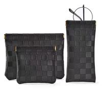 4PCS Small Makeup Bag for Purse，Waterproof Leather Portable Mini Makeup Bag,Snap Closure Organizer Pouch for Coins Cards Jewelry Lipstick Cosmetic Accessories，Small Travel Kit Storage Pouch, Black