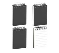 4Pcs Small Notebooks Pocket Size,A7 Notebook, Spiral Pocket Size Notepads with Black Cover, Reporters Notebooks,Mini Lined Paper Notebook for School Office Supplies Business Memo（160 Page,Black)