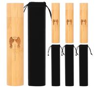 4Pcs Small Scattering Urn for Ashes 23x5x5cm, Biodegradable Ashes Keepsake with 4 Cloth Bag, Scatter Tube Wooden Scattering Tube for Human and Dog Cat Ash(Wing)