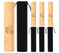 4Pcs Small Scattering Urn for Ashes 23x5x5cm, Biodegradable Ashes Keepsake with 4 Cloth Bag, Scatter Tube Wooden Scattering Tube for Human and Dog Cat Ash(Feather)