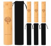 4Pcs Small Scattering Urn for Ashes 23x5x5cm, Biodegradable Ashes Keepsake with 4 Cloth Bag, Scatter Tube Wooden Scattering Tube for Human and Dog Cat Ash(Tree of Life)