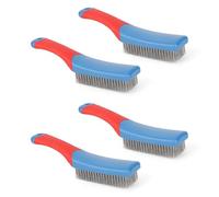 4pcs Small Wire Brushes with Curved Handles, Reinforced Bristle Heavy Duty Stainless Steel Wire Scratch Brush Practical Cleaning Tools for Grill & Industrial Cleaning