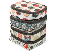 4pcs Small Zipper Bag, Menstrual Pad Storage Case 13x13x3.5cm | Washable Design Keeps Essentials Clean, Discreet Organiser for Students, Office Workers, Backpacks and School