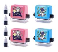 4PCS Smart Math Roller Stamps Addition Subtraction Multiplication Division Practice Fun Learning for Kids Preschool Kindergarten Classroom Teaching Supplies