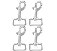 4PCS Snap Hook Square Ring Single Head Dog Leash Buckle, Stainless Steel Spring Hook Swivel Buckle, Rust Proof Corrosion Resistant Keychain Clasp, Universal Pet Accessories for Wal (L85mm)