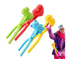 4PCS Snow Ball Maker Tool, Large Fight Snowball Clip, Fun Cartoon SnowglobeInteractive Toy Kit, with Thicken and Ergonomic Design, for Boy Adult Girl Kid Winter Outdoor Activity in Winter
