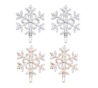 4Pcs Snowflake Hair Clips Christmas Snow Bobby Pins Alloy Pins Xmas Hair Accessories Party Favors
