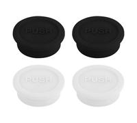 4pcs Soda Bottle Lids, Silicone Reusable Drink Water Bottle Sealing Cap Cover Replacement Parts Compatible with Sodastream Glass Bottle(Black & White)