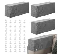 4Pcs Sofa Armrest Cover Elastic Thickened Knitted Jacquard Fabric Wear Resistant Anti Pilling Protector Non Slip Armrest Covers Chairs Armchairs Couches Recliner for Furniture Protector