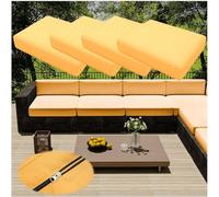 4Pcs Sofa Seat Cushion Cover with Zipper,Outdoor Seat Cushions Waterproof Cushions Chair Seat Removable Cover Pads Cover for Indoor Outdoor Patio Rattan Furniture (TYP-24,50 * 55cm)