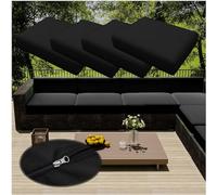 4Pcs Sofa Seat Cushion Cover with Zipper,Outdoor Seat Cushions Waterproof Cushions Chair Seat Removable Cover Pads Cover for Indoor Outdoor Patio Rattan Furniture (TYP-1,33 * 65cm)