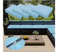 4Pcs Sofa Seat Cushion Cover with Zipper,Outdoor Seat Cushions Waterproof Cushions Chair Seat Removable Cover Pads Cover for Indoor Outdoor Patio Rattan Furniture (TYP-9,60 * 60cm)