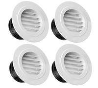4PCS Soffit Vents Round White Exhaust 100,150mm Air Vent Cover with Built-in Fly Screen for Bathroom Office Home Kitchen Wall(150 mm)