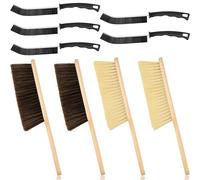 4Pcs Soft Bristle Hand Brushes With Wooden Handles and 5Pcs Crevice Cleaning Brush,Versatile Soft Brush for Dusting, Cleaning Furniture, Floors, Garden, Stairs, Bed, Sofa & More