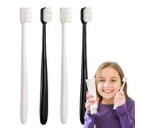 4pcs Soft Bristle Toothbrush, Nano Toothbrush, Nanobrush, Teeth Brush, Tooth Brush Soft 20,000 Bristles for Sensitive Teeth & Gums Adult & Children (2 Black+2 White)