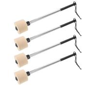 4pcs Soft Felt Bass Drum Beater Stick, 14 Inch Percussion Mallet | Wool Felt Head, Stainless Steel and Plastic Build, Ergonomic Grip, for Recording Sessions and Long Rehearsals