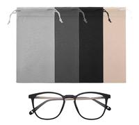 4PCS Soft Glasses Case Microfiber Sunglasses Bag Glasses Pouch, Portable Sunglass Case Soft Drawstring Eyeglasses Sleeve Storage Bag for Phone, Eyeglass Case