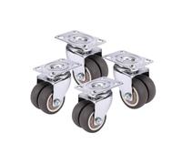 4Pcs Soft Rubber Caster Wheels 1.5"/2" with Brake for Platform Trolley - Durable Furniture Casters for Easy Mobility & Stability Ideal for Home & Office Use