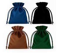 4PCS Soft Velvet Bags with Drawstrings, 7.08 X 5.11inch Velvet Pouches for Jewelry, Dice, Tarot, Rune, Small Drawstring Bags for Gifts, Storage, and Organizing (4 Colors)