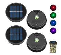 4PCS Solar Lights Replacement Top, LED Lantern Lid Lights Bulb Replacement Part 8CM/3.15" IP44 Replacement Solar Panels Colorful Changing for Outdoor DIY Lights Walkway Yard Decoration (4 Color)