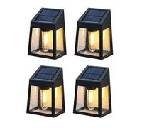 4PCS Solar Outdoor Light Garden Sunlight Wall Lamp Home Villa Balcony Wall Light Terrace Decorative Atmosphere Lights Black