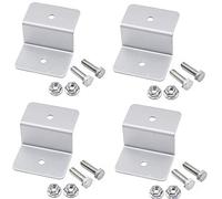 4Pcs Solar Panel Mount Mounting Z Bracket Set Kits Aluminums Solar Panel Z Brackets with Nuts and Bolts for RV Boat Car Truck Caravan Solar Cell Panel Roof Mount