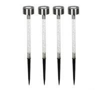 4Pcs Solar Powered RGB LED Garden Stake Lights for Lawn Courtyard Patio Pathway Decoration Outdoor Landscape Lighting Dusk Activation