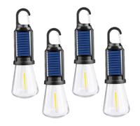 4PCS Solar Tent Lights Waterproof LED Solar Light Bulb USB Rechargeable Portable Outdoor Hanging Lamp with Hook for Camping Hiking Backpacking Emergency