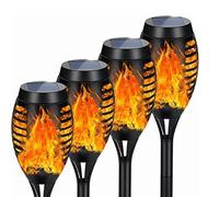 4PCS Solar Torch Lights Outdoor, 19.7 inch 12 LED IP65 Waterproof Garden Pathway Light with Vivid Dancing Flickering Flames, with Auto On/Off Dusk to Dawn, Landscape Decoration lights