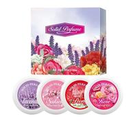 4PCS Solid Perfume Fragrances Set for Women, Solid Portable Pocket Balm, Solid Perfume Set, Long Lasting Fragrances, Non Sticky Formula, Travel Size, For Women & Men, For Daily Use (1 set)