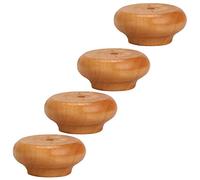 4pcs Solid Wood Furniture Legs,Wooden Sofa Legs,Round Bun Furniture Feet,Replacement Legs for Couch,Bed,Armchair,Cabinet,Coffee Table,TV Cabinet,with Accessories,2cm/4cm/6cm(Wood color2cm)