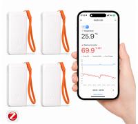 SONOFF SNZB-02B AirGuard TH Lite Zigbee Temperature Humidity Sensor, Thermometer Hygrometer with App Alert, Remote Monitoring for Greenhouse & Wine Cellar, Works with Alexa & Google Home, 4-Pack