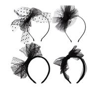 4pcs Sophisticated Sheer Bows Hairbands For Ladies Mesh Fabric Headband Comfortable Hair Ornament