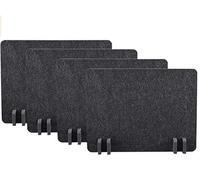 4PCS Sound Proof Dividers with Clamp 40.64" x 20.9" Desk Divider Mounted Privacy Panel Reducing Visual Interference and Noise Anthracite Grey