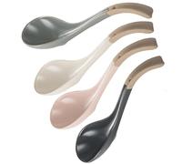 4Pcs Soup Spoons, Chinese Ceramic Spoons, Set of 4 Japanese Ramen Spoon Creative Porcelain Asian Soup Spoons for Ramen Pho Cereal Wonton Dumpling Miso