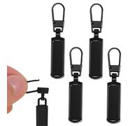 4pcs Spare Zipper Pull,Zipper Pull Replacement,Metal Zipper Pulls,Replacement Zipper Pulls Extension,Detachable Metal Zipper Pull Tabs,for Purse,Clothes,Jeans,Suitcase,Luggage,Backpack(Black)