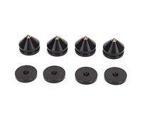 4PCS Speaker Isolation Feet Pads, Amplifier Spike Isolation Feet Mat, Aluminum Alloy Vibration Damping Pads with Spikes for Turntable Subwoofer Speaker Amps CD Players (Black)
