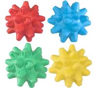 4Pcs Spiky Massage Ball, 3 Inch 4 Colors Silicone Myofascial Release Ball, Multi-Use Portable Foot Massage for Shoulders, Neck, Waist, Back, Legs, Feet Spiky
