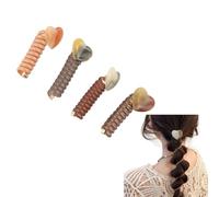 4Pcs Spiral Hair Ties, Love Heart Telephone Wire Hair Bands Spiral Elastic Coils No Crease Hair Scrunchies Hair Ring Ponytail Holder Hair Accessories for Women Girls